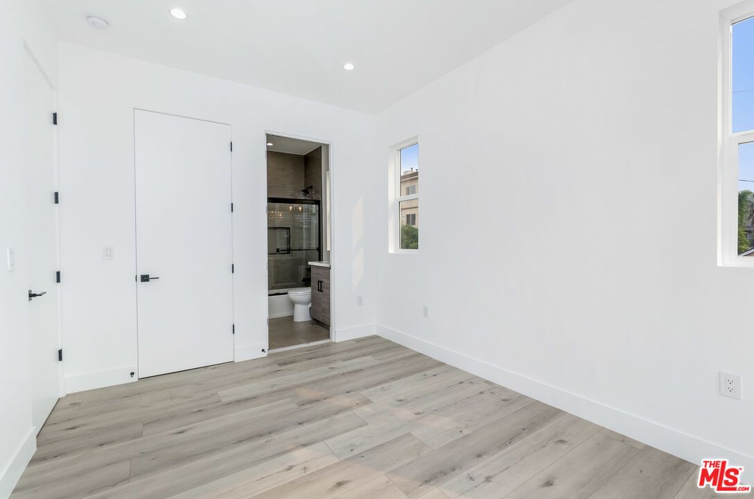 Bathroom, Empty room, Interior, Recessed Lighting, Wood Texture Flooring
