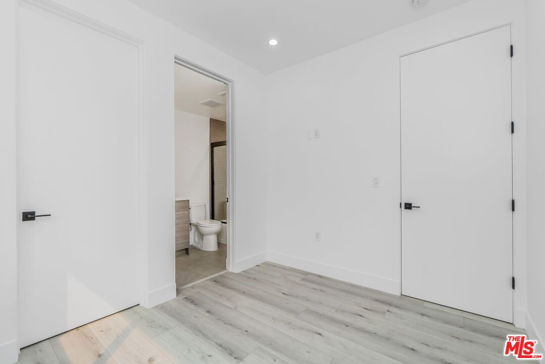Bathroom, Empty room, Interior, Recessed Lighting, Wood Texture Flooring