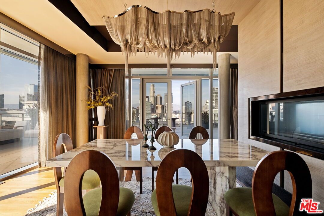 Chandelier, Dining room, Interior, Water, Wood Texture Flooring