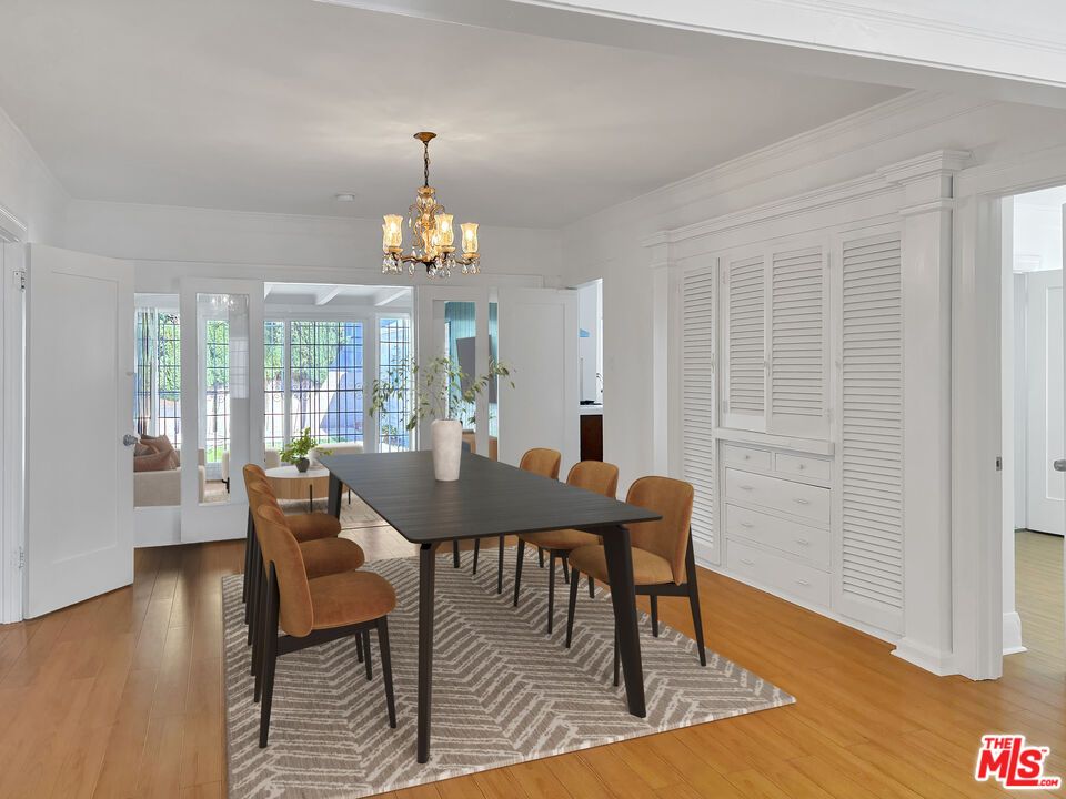 Chandelier, Dining room, Interior, Wood Texture Flooring