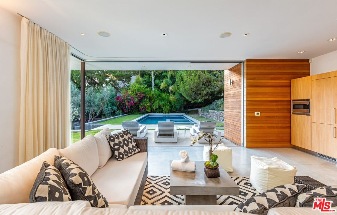 Interior, Living room, Pool, Recessed Lighting, Wooden Walls