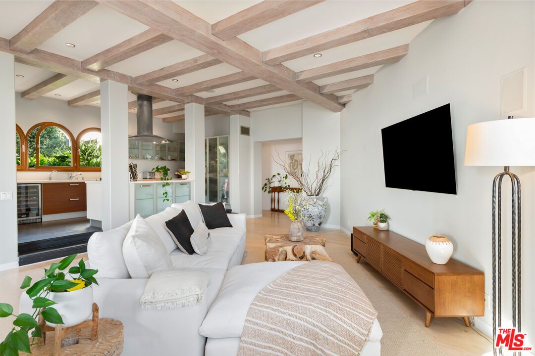 Interior, Living room, Recessed Lighting, Wooden Beams