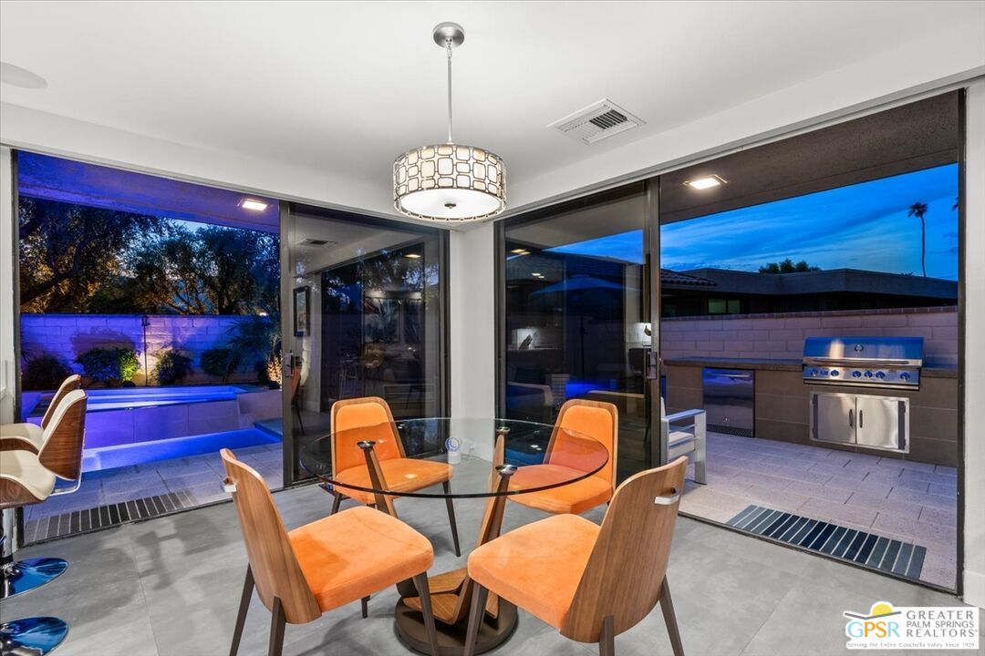 Dining room, Exterior, Outdoor Kitchen, Pendant Lights, Pool
