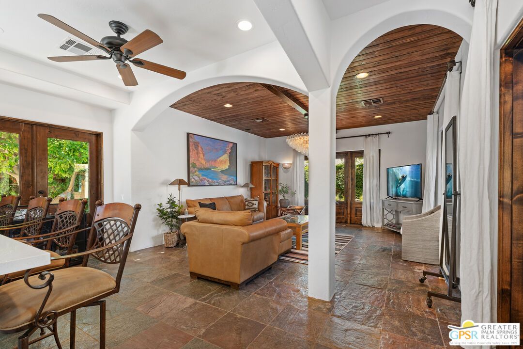 Dining room, Interior, Living room, Recessed Lighting, Wooden Ceilings
