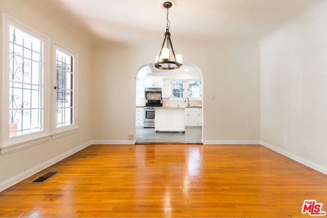 Interior, Kitchen, Pendant Lights, Stainless Steel Appliances, Wood Texture Flooring