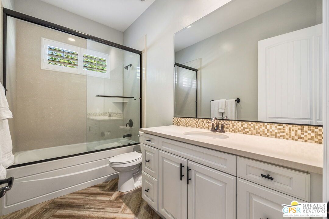 Bathroom, Glass Shower, Interior, Recessed Lighting, Wood Texture Flooring