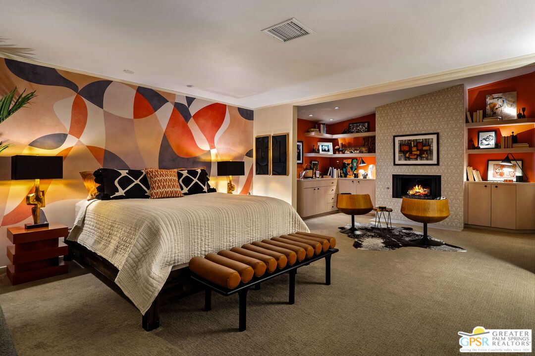 Bedroom, Fireplace, Interior, Recessed Lighting