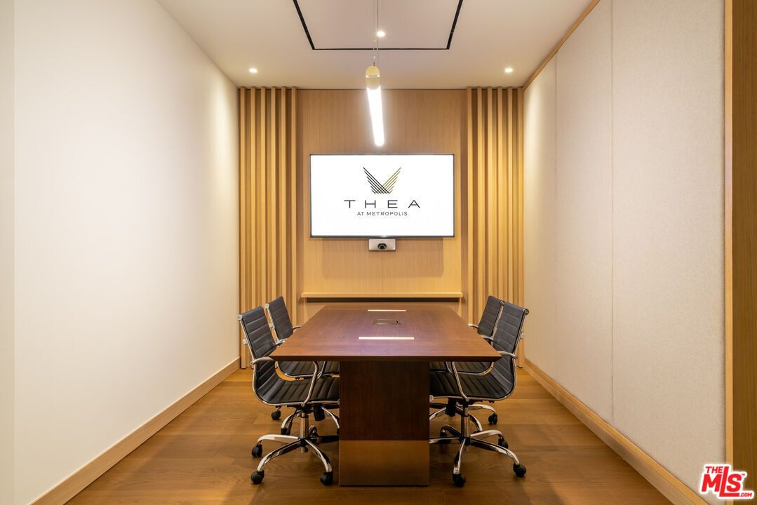 Home Office, Interior, Pendant Lights, Recessed Lighting, Wood Texture Flooring