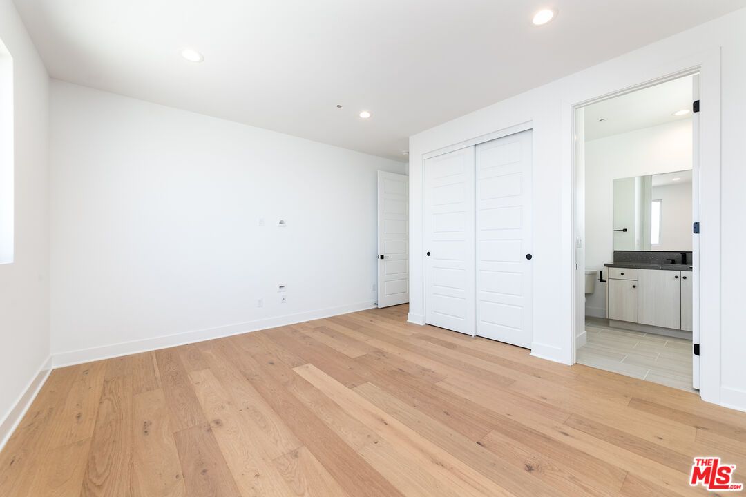 Bathroom, Empty room, Interior, Recessed Lighting, Wood Texture Flooring