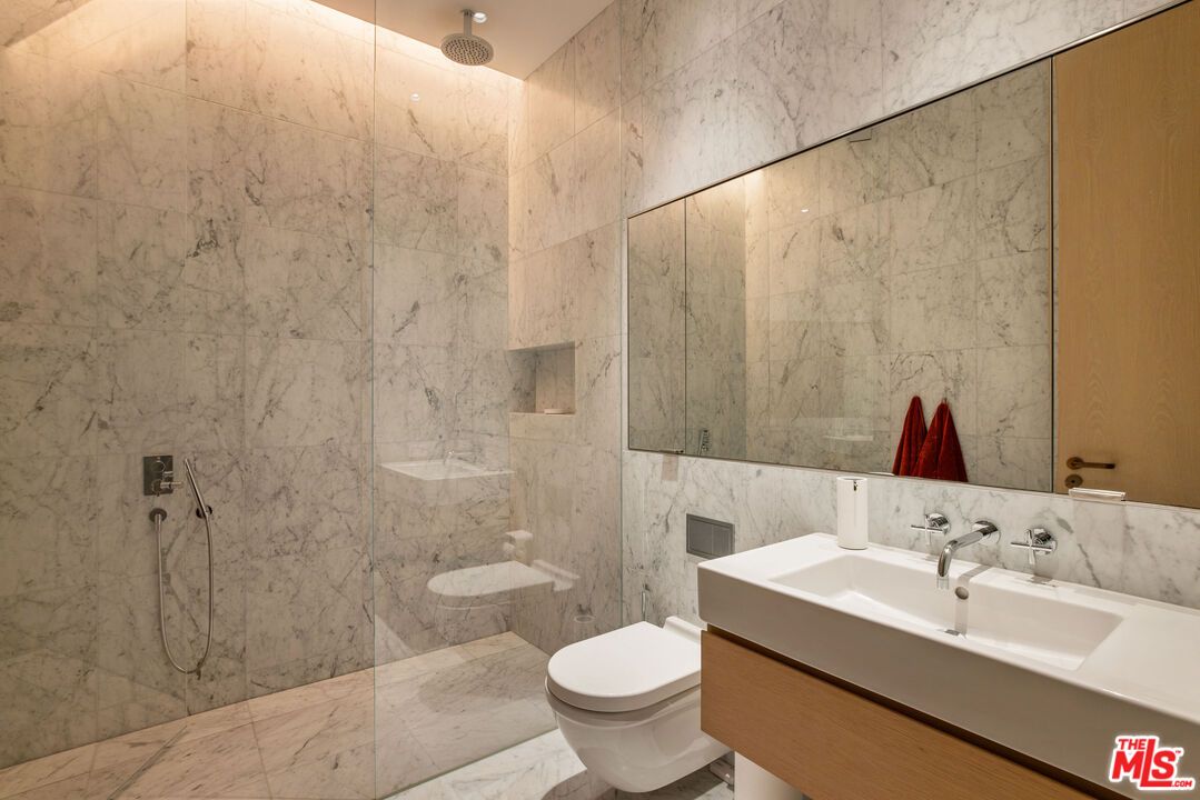 Bathroom, Glass Shower, Interior, Marble Walls