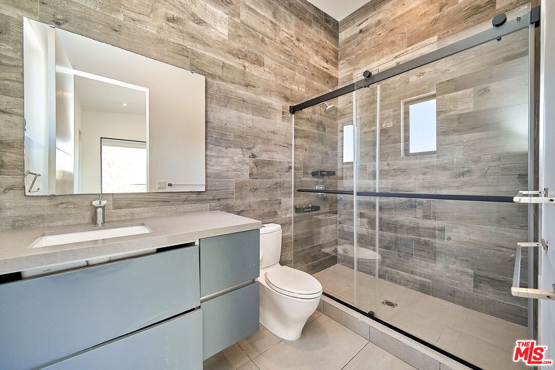 Bathroom, Glass Shower, Interior, Wooden Walls