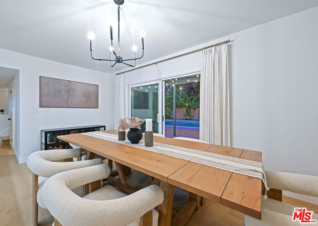 Chandelier, Dining room, Interior, Wood Texture Flooring