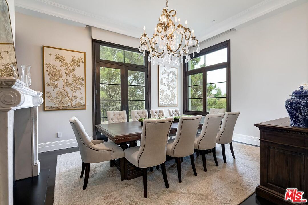 Chandelier, Dining room, Interior, Wood Texture Flooring