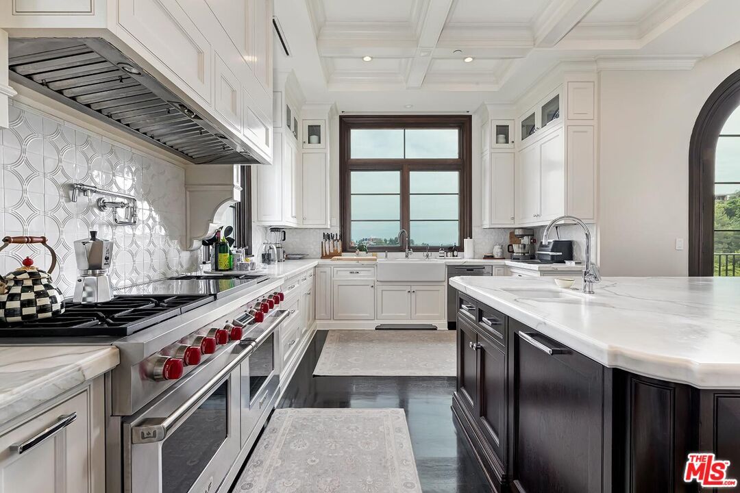 Interior, Kitchen, Recessed Lighting, Stainless Steel Appliances, Water, Wood Texture Flooring