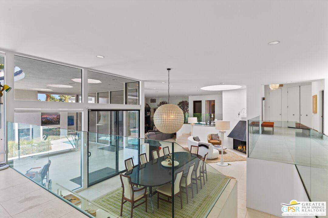 Dining room, Fireplace, Interior, Living room, Pendant Lights, Recessed Lighting