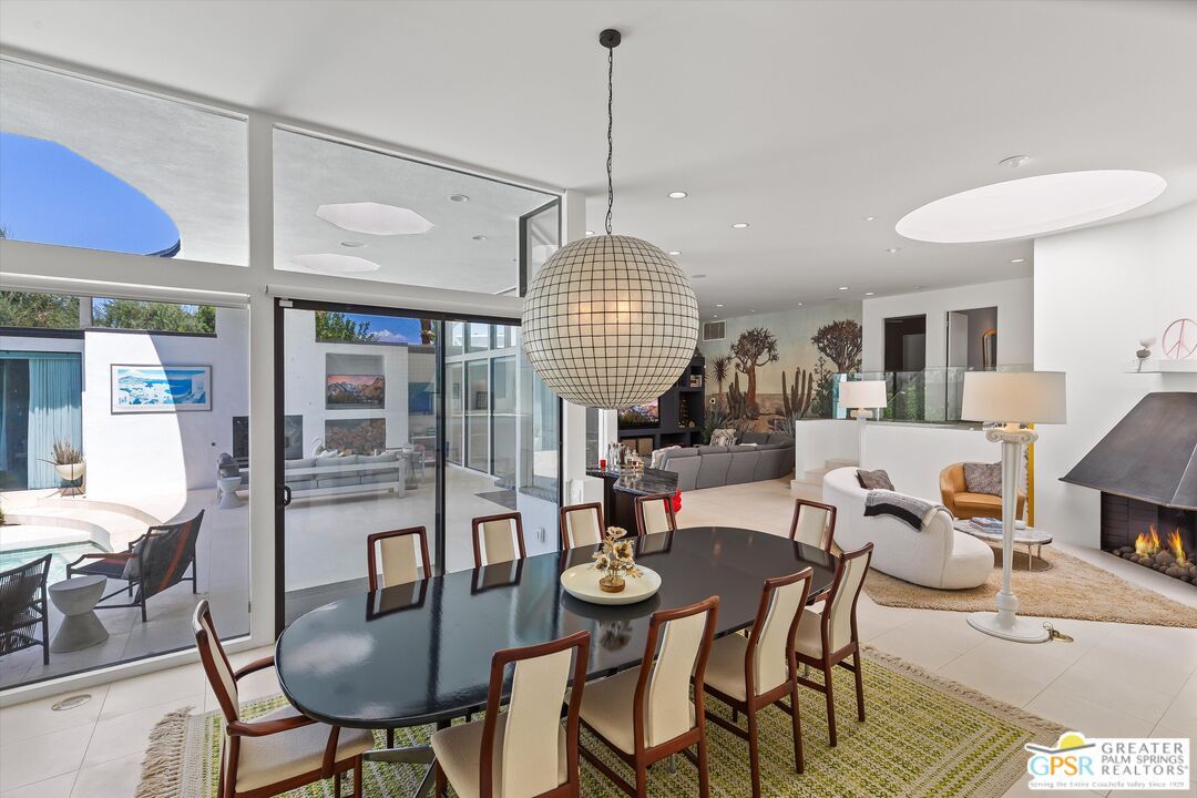 Dining room, Fireplace, Interior, Living room, Pendant Lights, Recessed Lighting