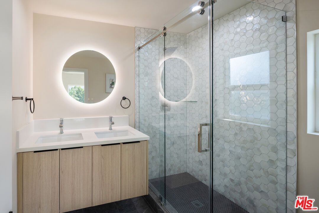 Bathroom, Dual Sink Vanities, Glass Shower, Interior