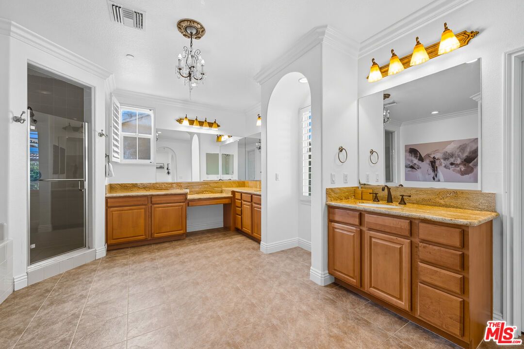 Bathroom, Dual Sink Vanities, Glass Shower, Interior