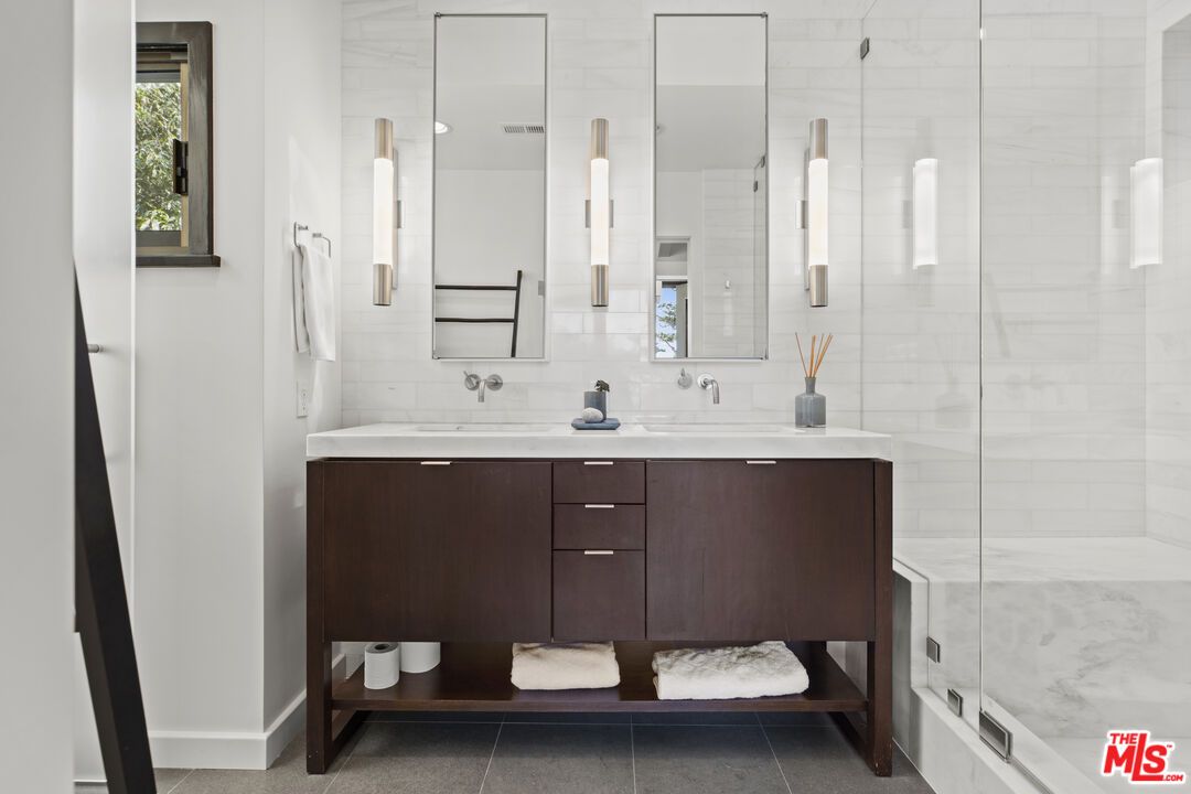 Bathroom, Dual Sink Vanities, Glass Shower, Interior