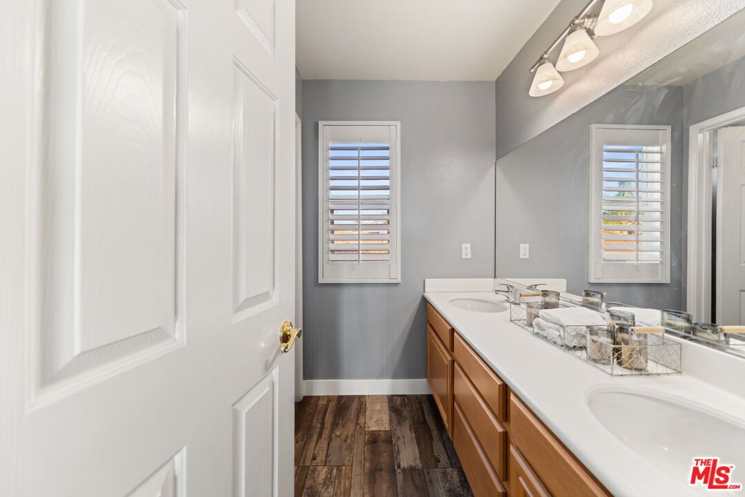 Bathroom, Dual Sink Vanities, Interior, Wood Texture Flooring