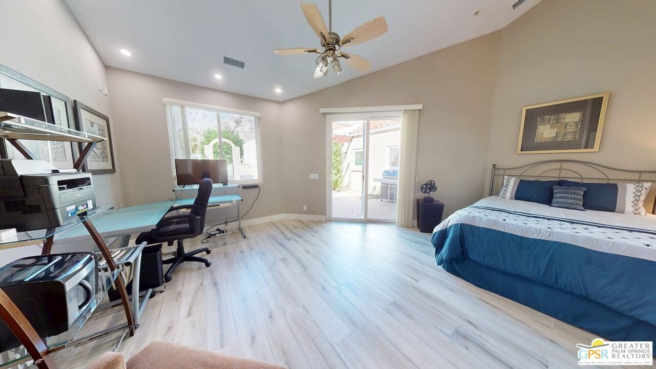 Bedroom, Home Office, Interior, Recessed Lighting, Wood Texture Flooring