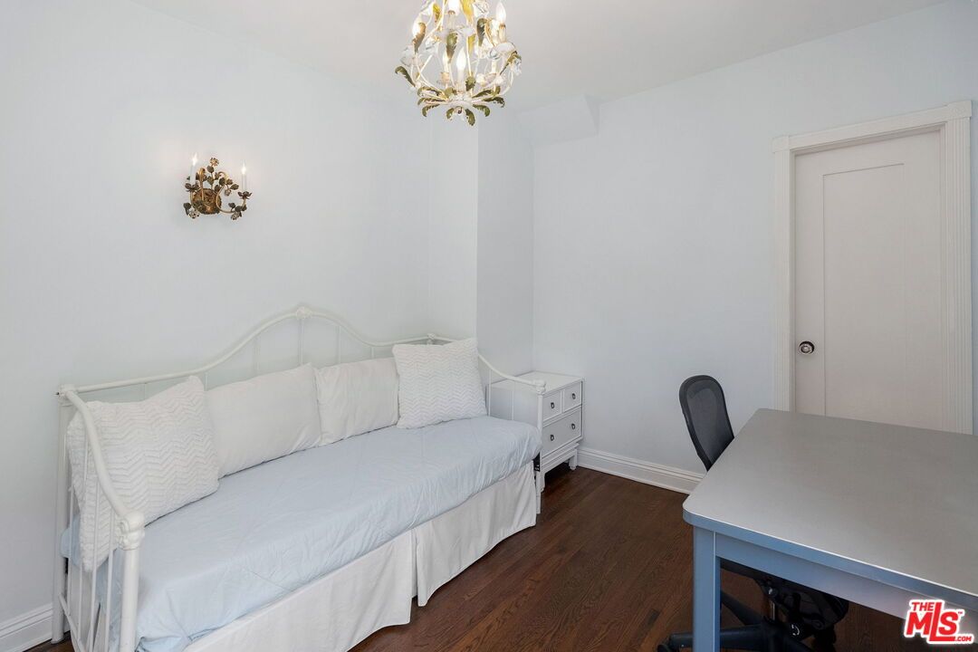 Bedroom, Chandelier, Interior, Wood Texture Flooring