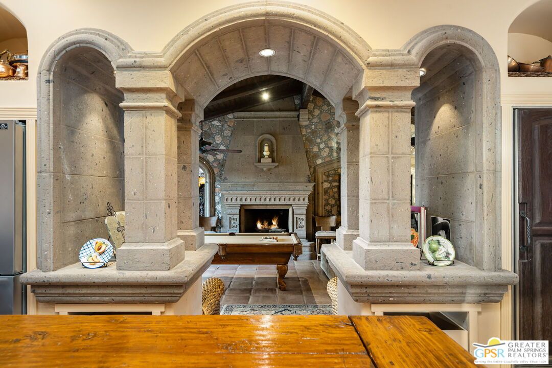 Fireplace, Interior, Stone Walls