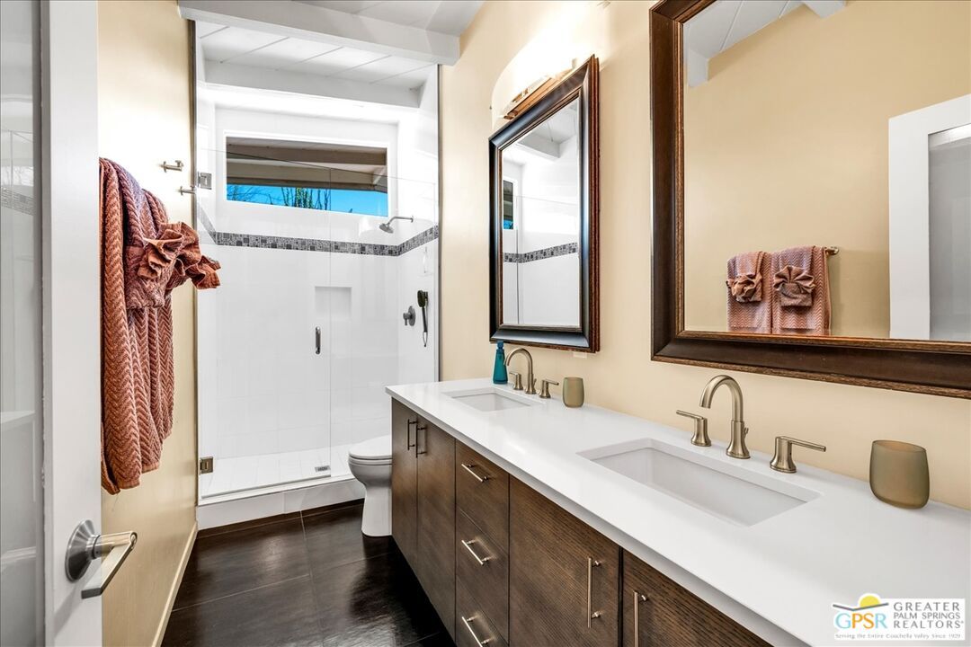 Bathroom, Dual Sink Vanities, Glass Shower, Interior