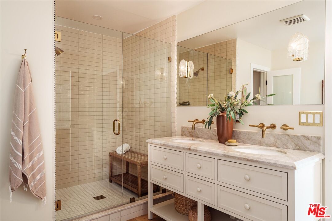 Bathroom, Dual Sink Vanities, Glass Shower, Interior