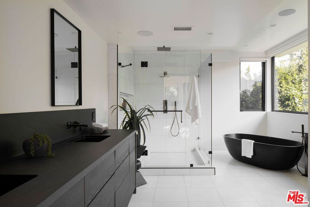 Bathroom, Dual Sink Vanities, Free Standing Baths, Glass Shower, Interior, Recessed Lighting