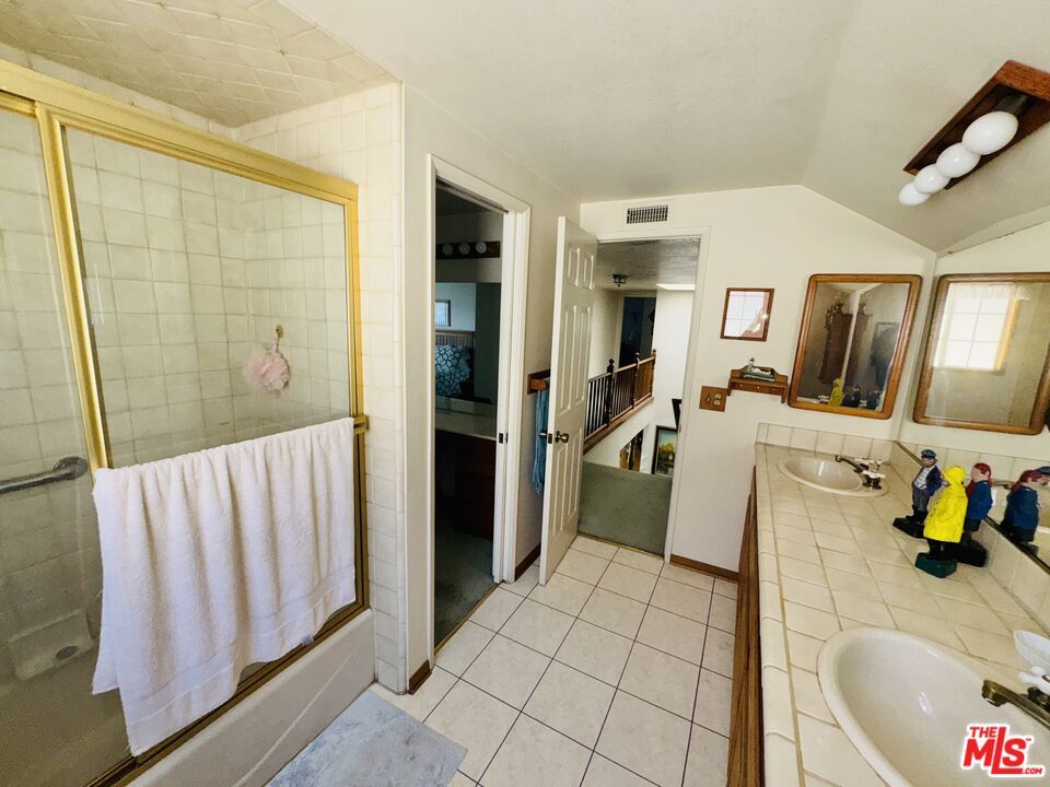 Bathroom, Dual Sink Vanities, Glass Shower, Interior, Tile Countertops