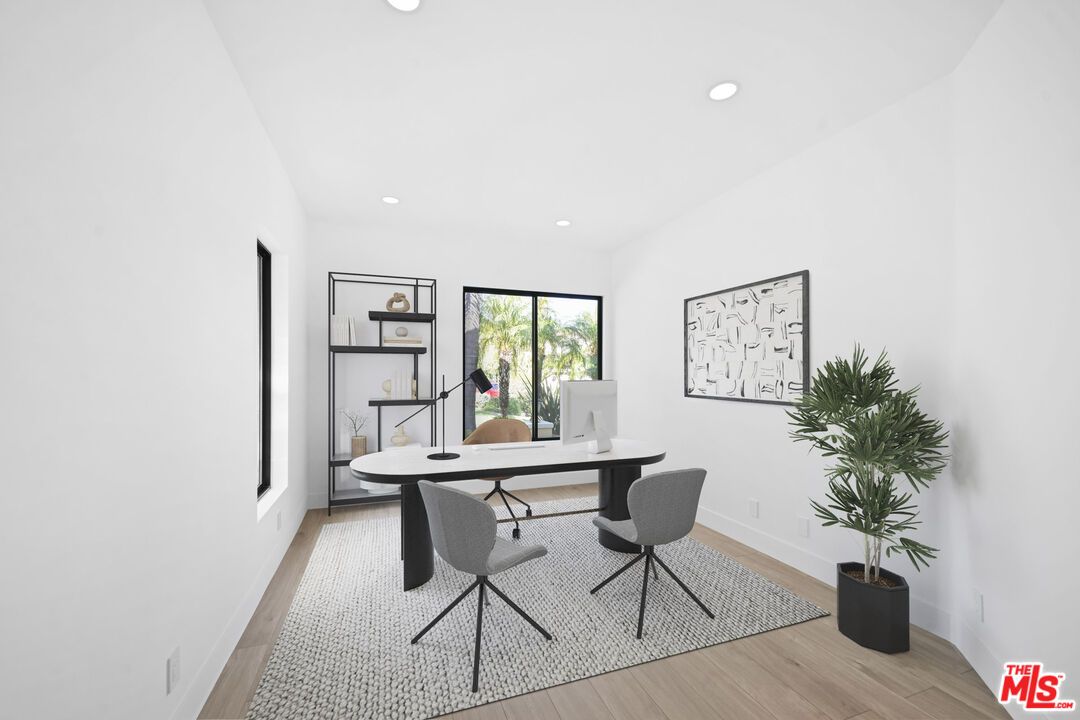 Home Office, Interior, Recessed Lighting, Wood Texture Flooring