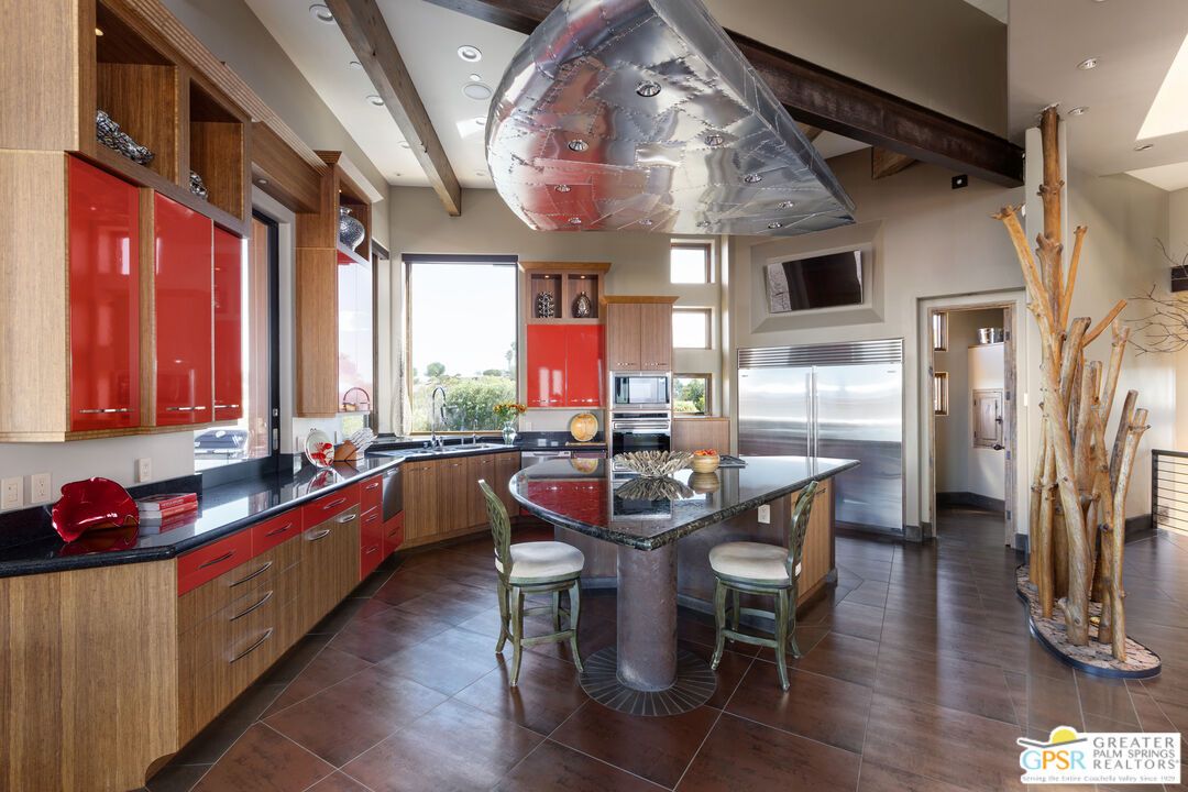 Interior, Kitchen, Recessed Lighting, Stainless Steel Appliances, Wooden Beams, Wood Texture Flooring