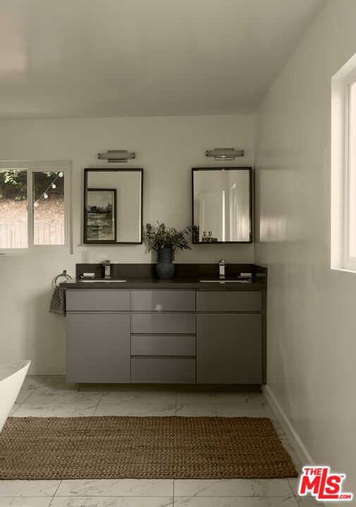 Bathroom, Dual Sink Vanities, Interior, Marble