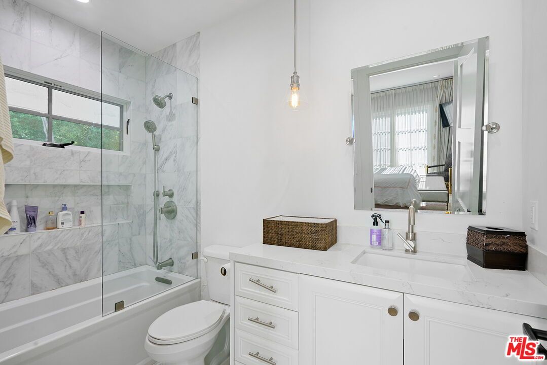 Bathroom, Glass Shower, Interior, Marble Walls, Pendant Lights, Recessed Lighting