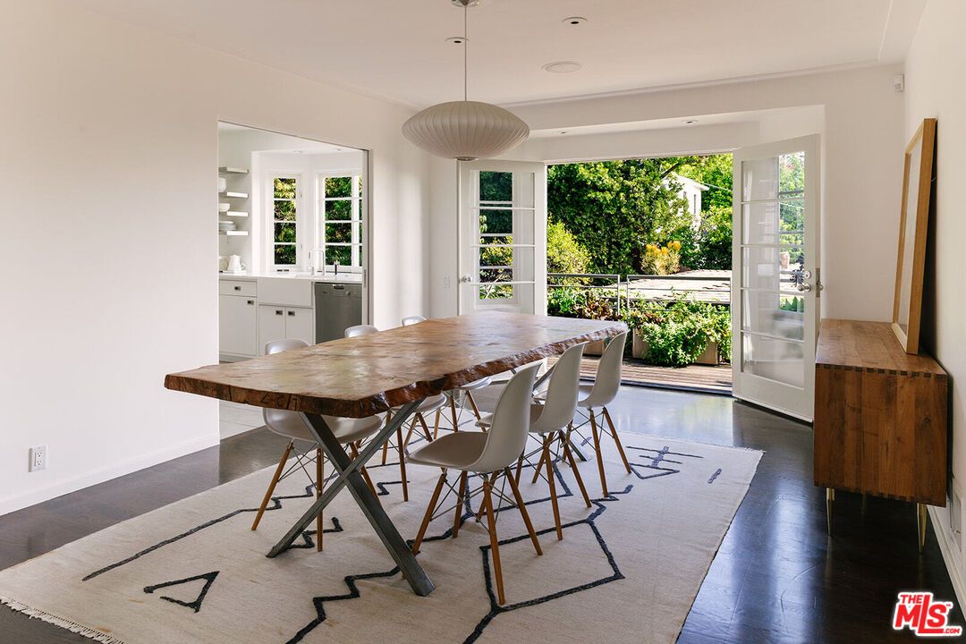 Dining room, Interior, Pendant Lights, Recessed Lighting, Wood Texture Flooring