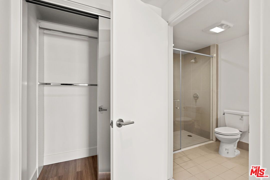 Bathroom, Glass Shower, Interior, Wood Texture Flooring