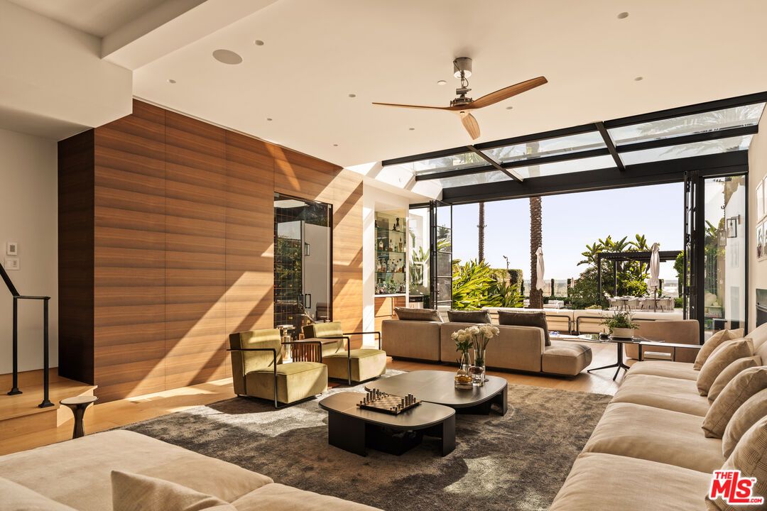 Interior, Living room, Recessed Lighting, Wood Texture Flooring, Wooden Walls