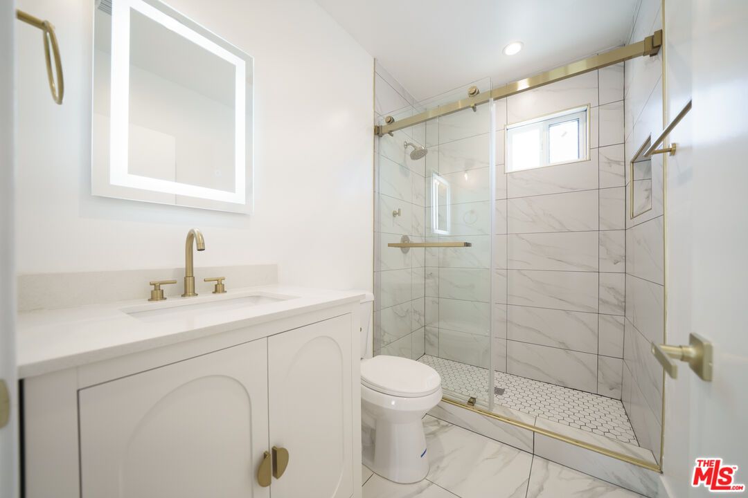 Bathroom, Glass Shower, Interior, Marble, Marble Walls, Recessed Lighting