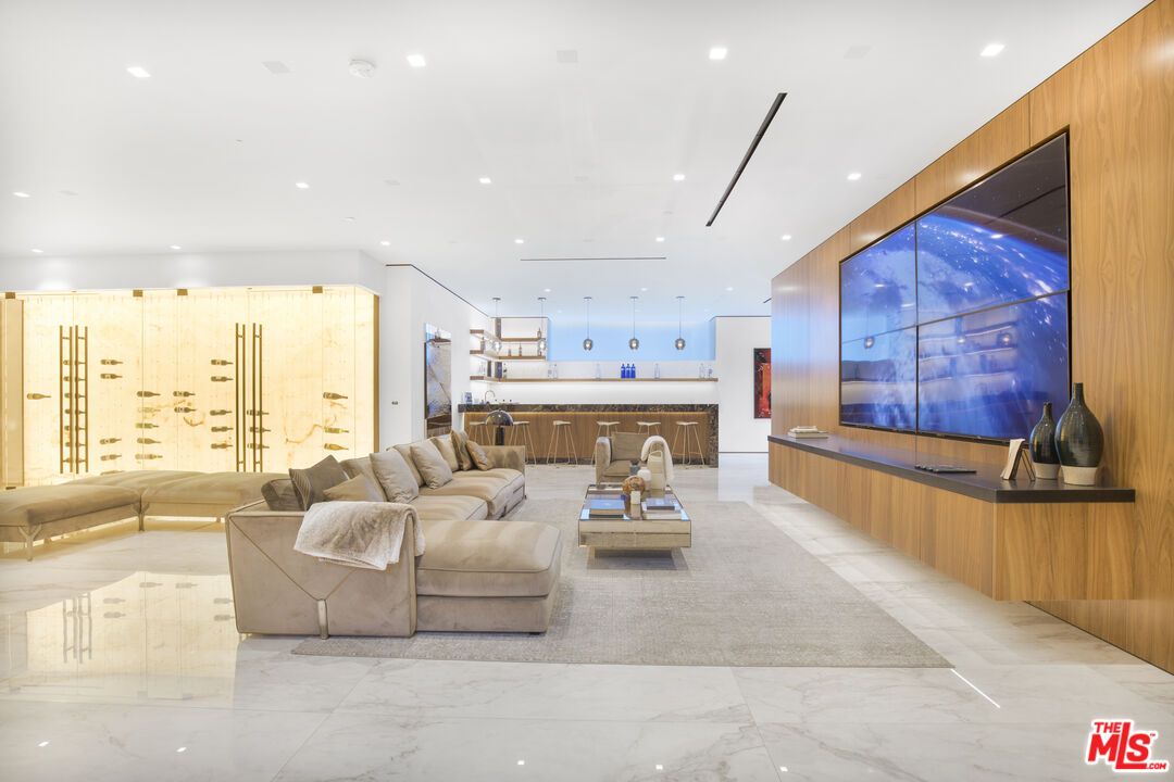 Interior, Living room, Marble, Recessed Lighting, Wooden Walls