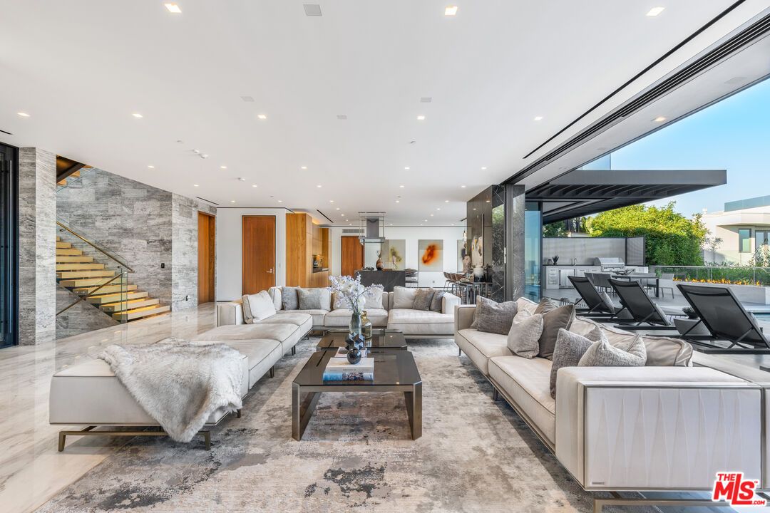 Interior, Living room, Recessed Lighting, Stone Walls