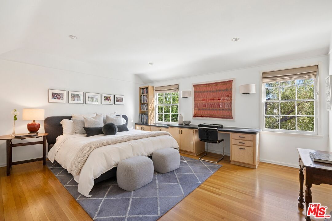 Bedroom, Home Office, Interior, Recessed Lighting, Wood Texture Flooring