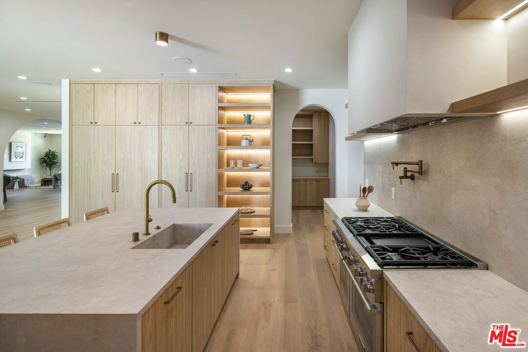 Interior, Kitchen, Recessed Lighting, Wood Texture Flooring