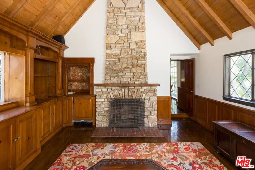Fireplace, Interior, Stone Walls, Wooden Beams, Wooden Ceilings, Wood Texture Flooring