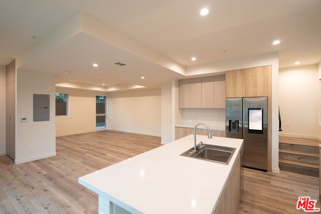 Interior, Kitchen, Recessed Lighting, Wood Texture Flooring