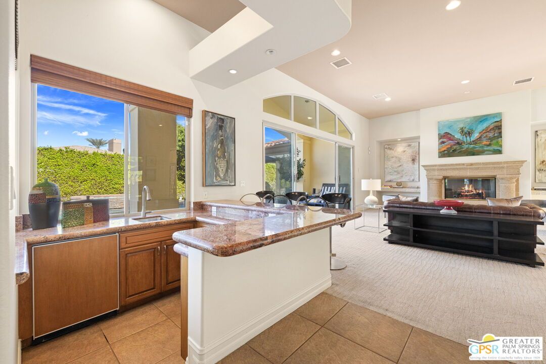 Fireplace, Interior, Kitchen, Living room, Recessed Lighting