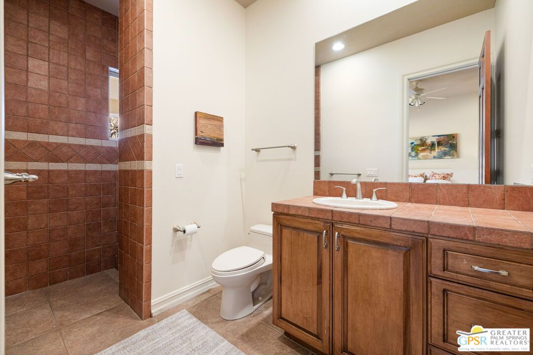 Bathroom, Interior, Recessed Lighting, Tile Countertops