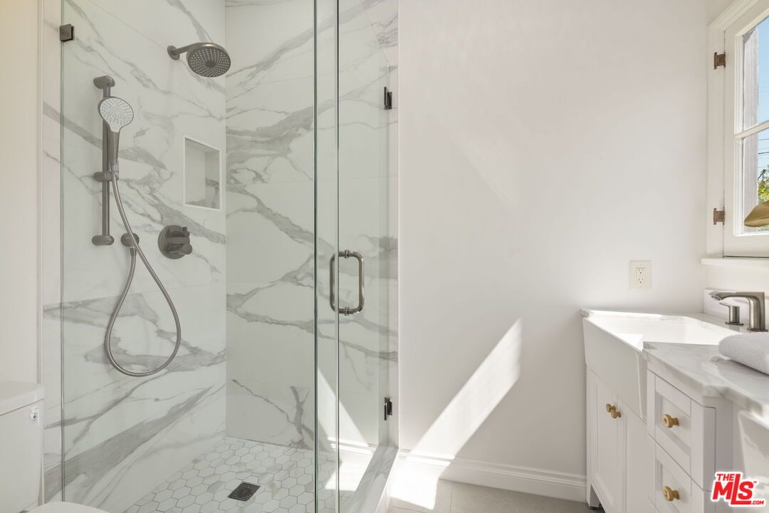 Bathroom, Glass Shower, Interior, Marble Walls