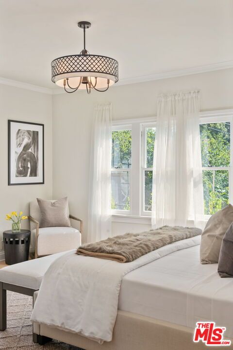 Bedroom, Chandelier, Interior