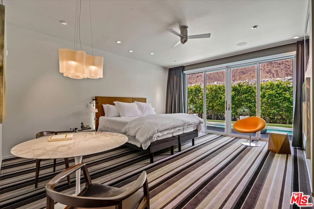 Bedroom, Interior, Pendant Lights, Recessed Lighting, Wood Texture Flooring